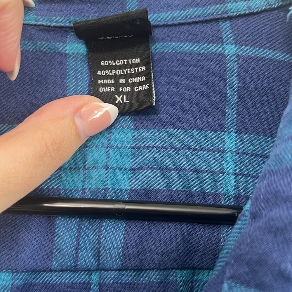 Disney "Ohana Means Family" Plaid Shirt - Womens XL - Picture 5 of 6